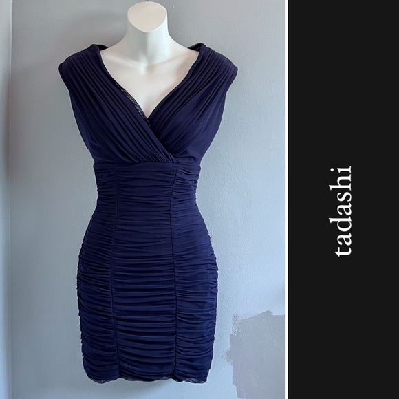 Tadashi Bodycon Mesh Cutout Black Maxi Dress